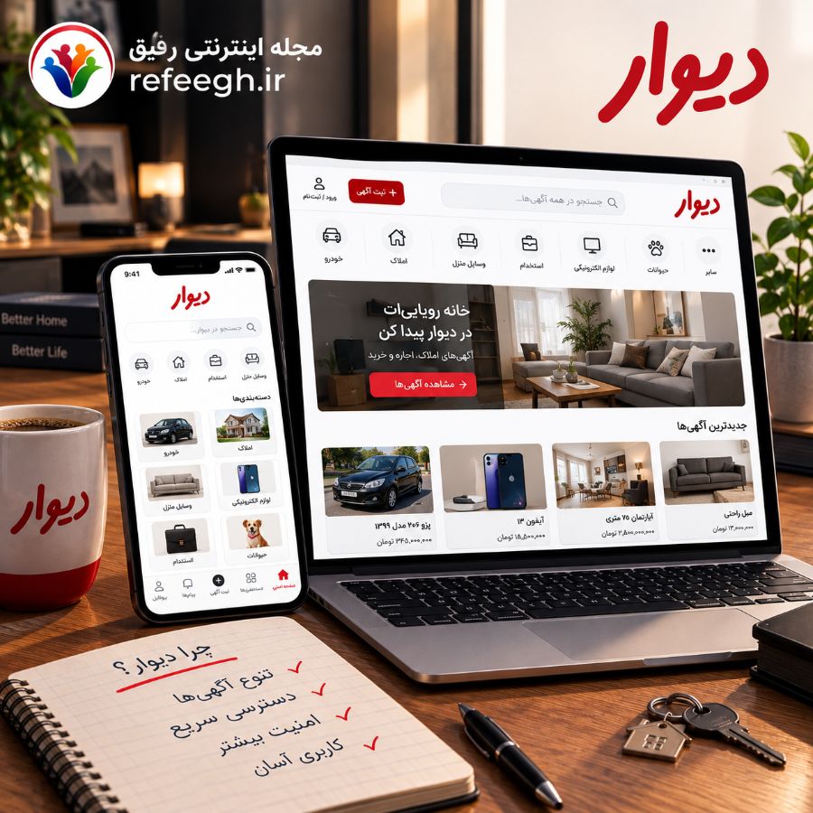 سایت دیوار ، آموزش ثبت آگهی و خرید و فروش امن